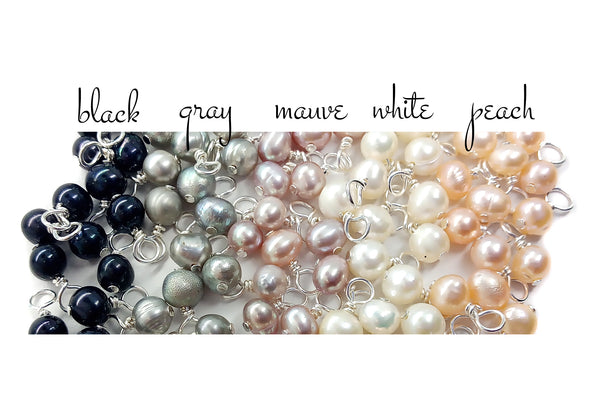 Tiny Freshwater Pearl Charms - Choose from Peach Gray White Mauve or Black - Adorabilities Charms & Trinkets
