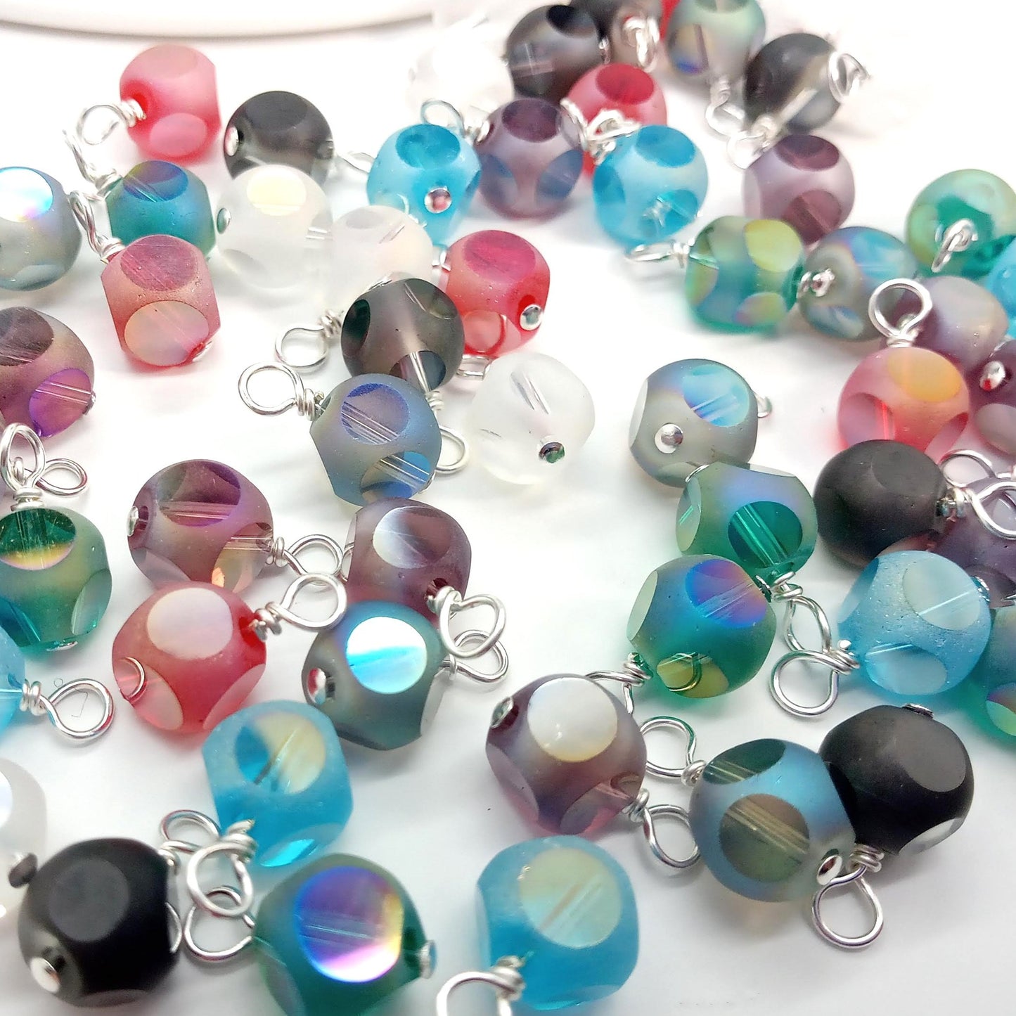 Frosted Bead Dangles - Pretty Glass Bead Charms - Adorabilities Charms & Trinkets