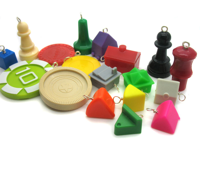 Game Charms - Board Games Pieces Parts Kitsch Charm Mix 15 Charms