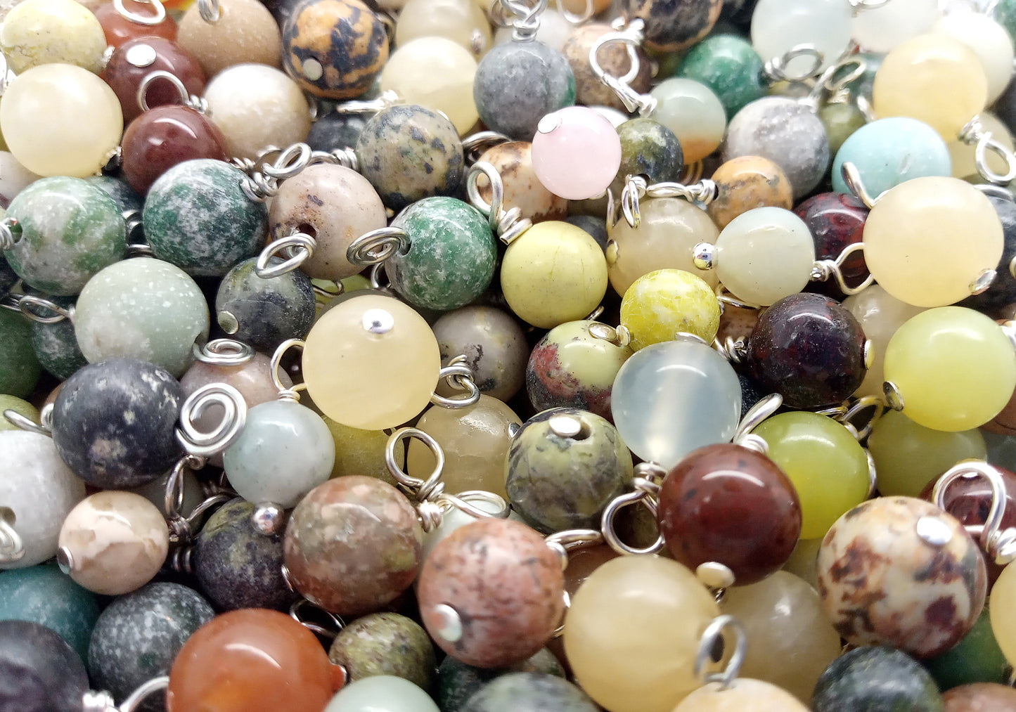 Mixed Gemstone Charms, Multicolored Stone Bead Dangles
