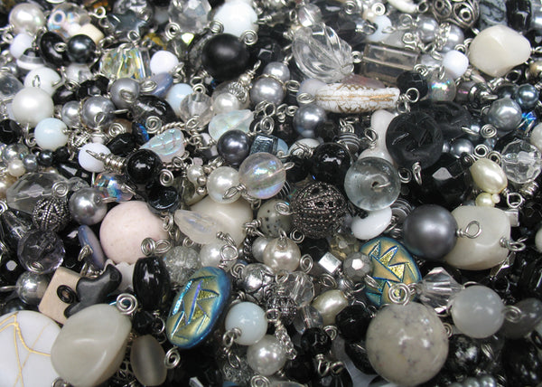 Neutral Charms Grab Bag - Wholesale Bead Charms in Black & White - Adorabilities Charms & Trinkets