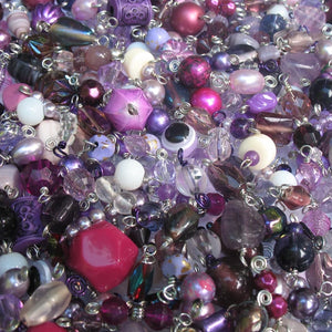 Purple Bead Charms Grab Bag - Bulk Glass & Acrylic Dangle Charms - Adorabilities Charms & Trinkets