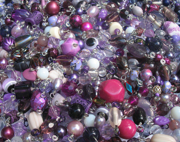 Purple Bead Charms Grab Bag - Bulk Glass & Acrylic Dangle Charms - Adorabilities Charms & Trinkets