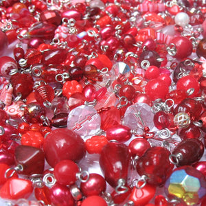 Red Bead Charms Grab Bag - Bulk Glass & Acrylic Dangle Charms - Adorabilities Charms & Trinkets