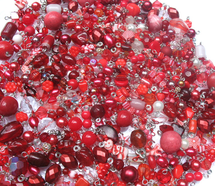 Red Bead Charms Grab Bag - Bulk Glass & Acrylic Dangle Charms - Adorabilities Charms & Trinkets