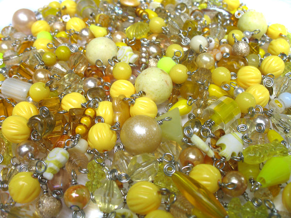Yellow Bead Charms Grab Bag - Bulk Glass & Acrylic Dangle Charms - Adorabilities Charms & Trinkets