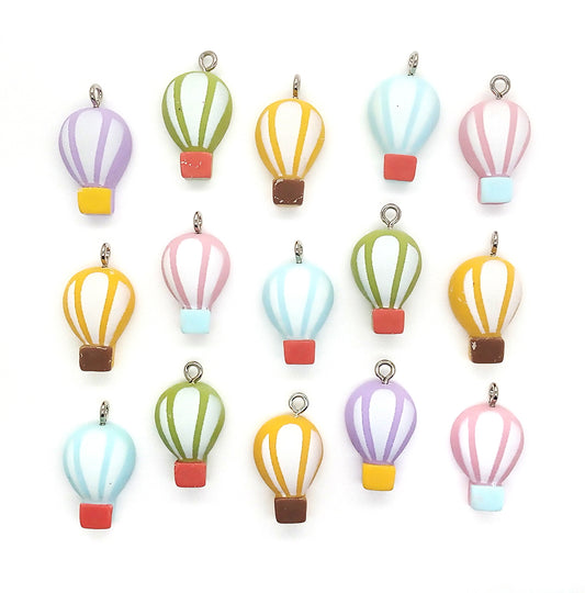 Hot Air Balloon Charms, 4pc Mix