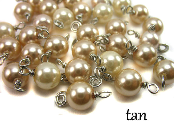 Bulk Glass Pearl Bead Charms - 8mm Glass Pearl Bead Dangles Mix for DIY Charm Bracelets - Adorabilities Charms & Trinkets