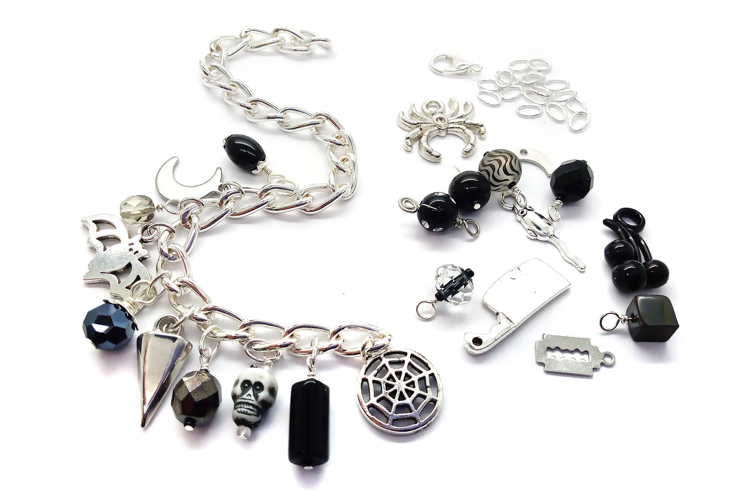 Halloween Charm Bracelet Kit: Skull and Bats