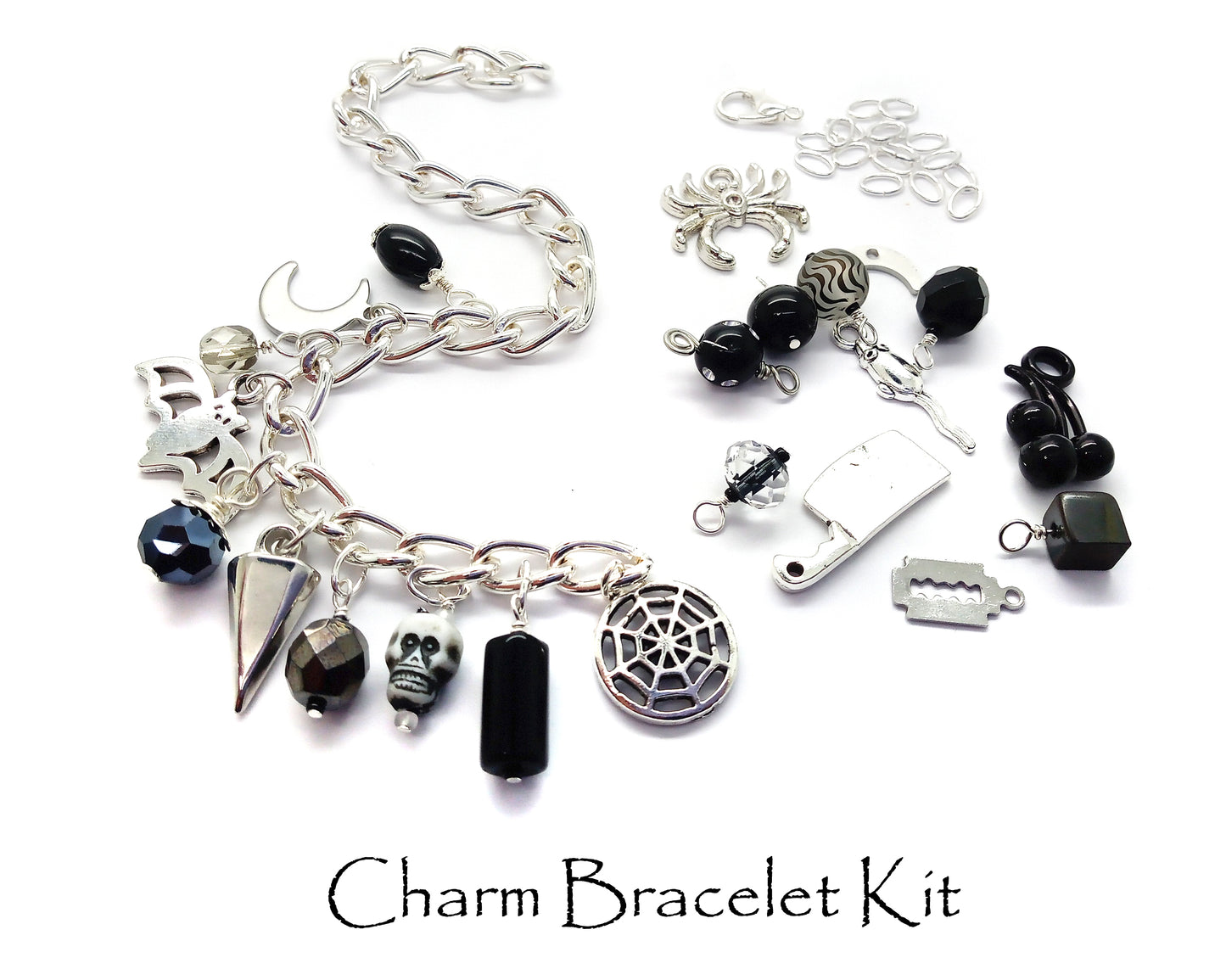 Halloween Charm Bracelet Kit: Skull and Bats