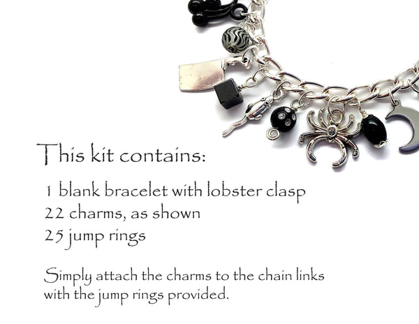 Halloween Charm Bracelet Kit: Skull and Bats