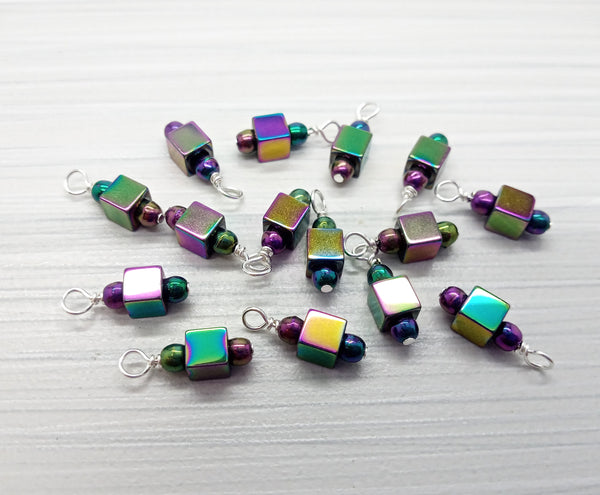 Tiny Multicolored Cube Bead Charms - Adorabilities Charms & Trinkets