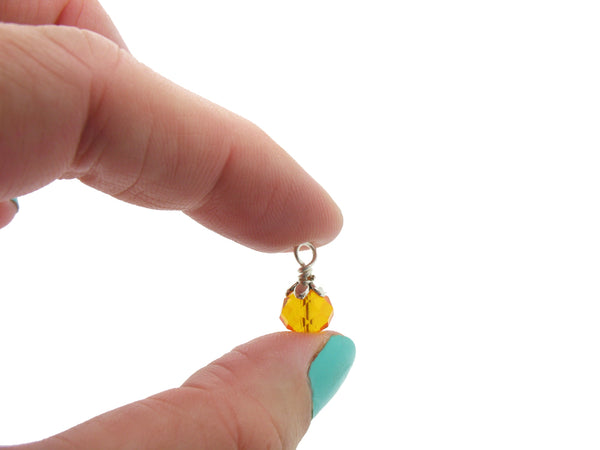 Orange Bead Charms - 25 pc Grab Bag Acrylic Glass Crystal Natural Styles - Adorabilities Charms & Trinkets