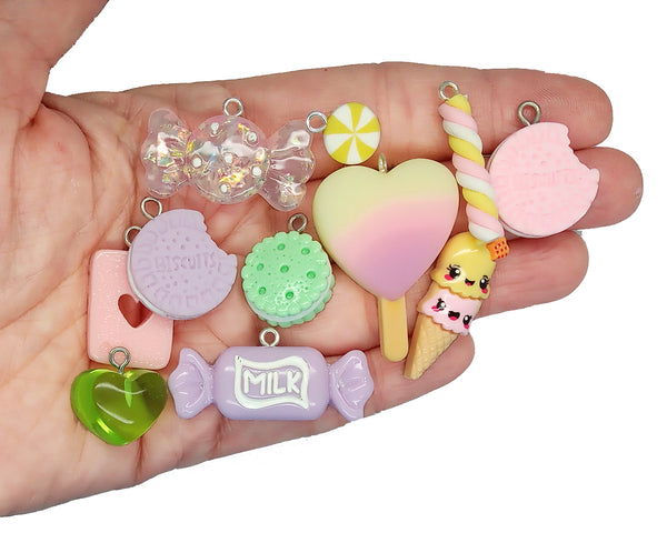 Pastel Food Charm Assortment, 20 pc Kawaii Candy and Sweets