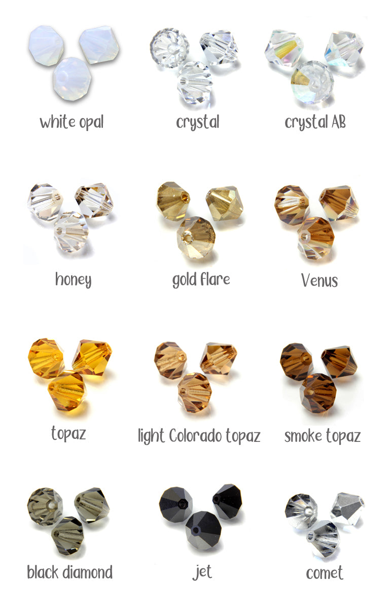 Crystal Bead Dangles, 10 pcs - 6mm Czech Glass Bicone Bead Charms - Adorabilities Charms & Trinkets