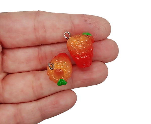 3D Raspberry Charms, 4pc Set - Adorabilities Charms & Trinkets