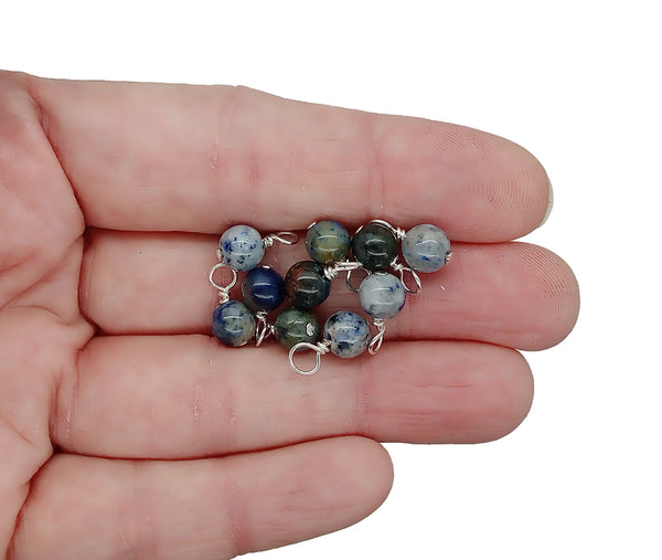 Sunset Dumortierite 6mm Bead Charms, Colorful Gemstone Dangles - Adorabilities Charms & Trinkets