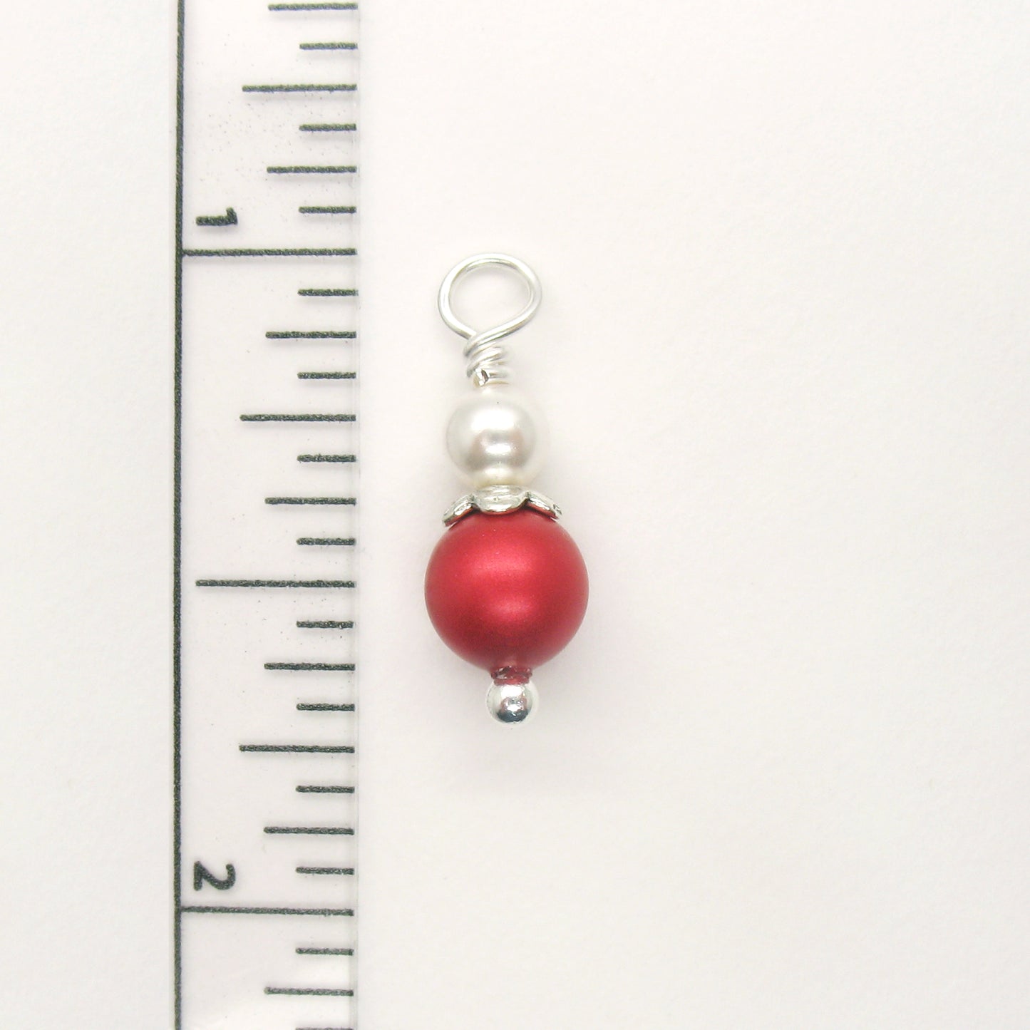 Dangle Charms made with Swarovski Crystals - Coral Red & Pink Pastel Bead Dangles - Adorabilities Charms & Trinkets