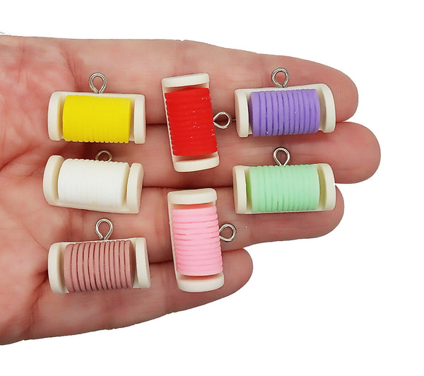 Spools of Thread Charms, 4pc Mix - Adorabilities Charms & Trinkets