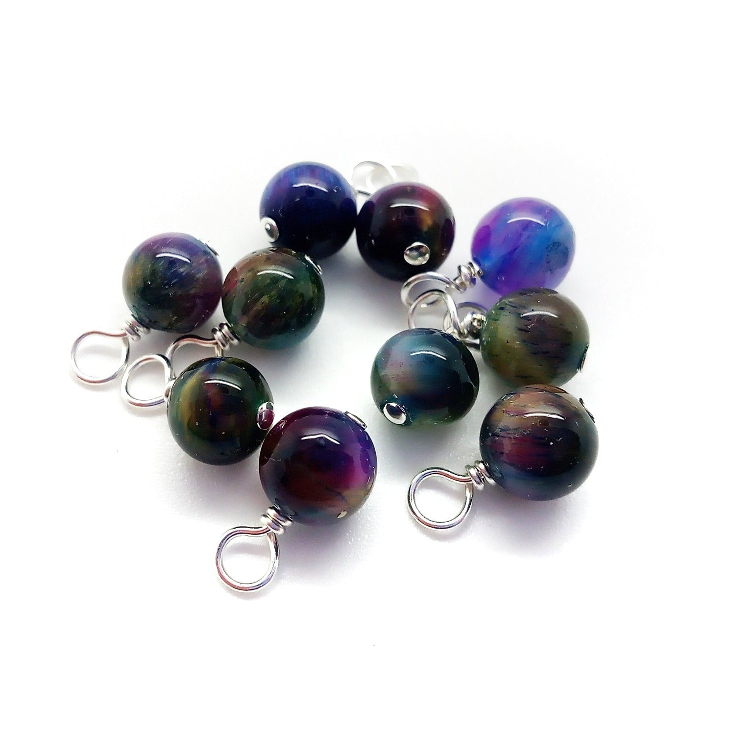 Rainbow Tiger Eye 6mm Gemstone Bead Charms - Adorabilities Charms & Trinkets