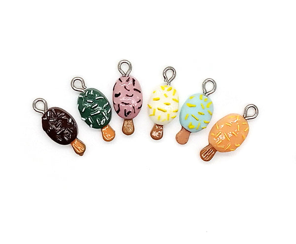 Tiny Popsicle Charms, Kawaii Resin Cabochon Ice Cream Pendants - Adorabilities Charms & Trinkets