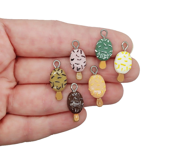 Tiny Popsicle Charms, Kawaii Resin Cabochon Ice Cream Pendants - Adorabilities Charms & Trinkets
