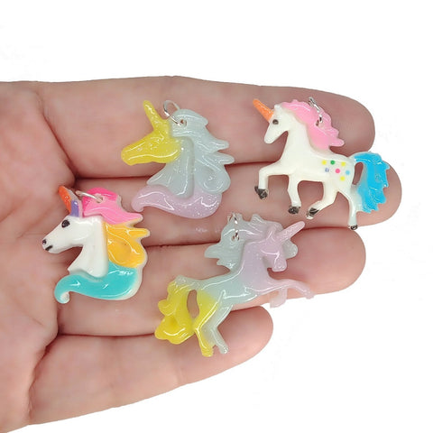 Unicorn Charms - Cute Kawaii Animal Cabochons Resin Flatback Charms - Adorabilities Charms & Trinkets